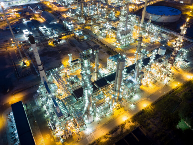 Aerial,View,Of,Chemical,Oil,Refinery,Plant,,Power,Plant,At